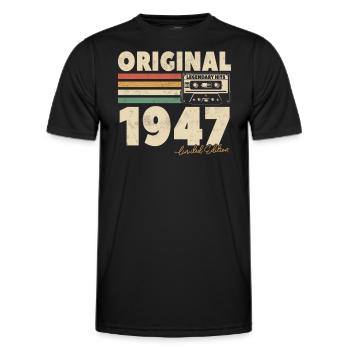 Vintage 1947 Geburtstagsgeschenk - Männer Funktions-T-Shirt - Schwarz - Vorne - AI Model Male 178 dark (178cm)
