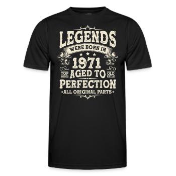 Légendes nées en 1971 - T-shirt sport Homme - noir - Devant - AI Model Male 178 dark (178cm)