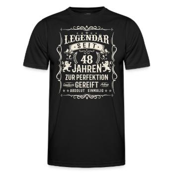 Vintage Geburtstagsgeschenk 48 Jahre Perfektion - Männer Funktions-T-Shirt - Schwarz - Vorne - AI Model Male 178 dark (178cm)