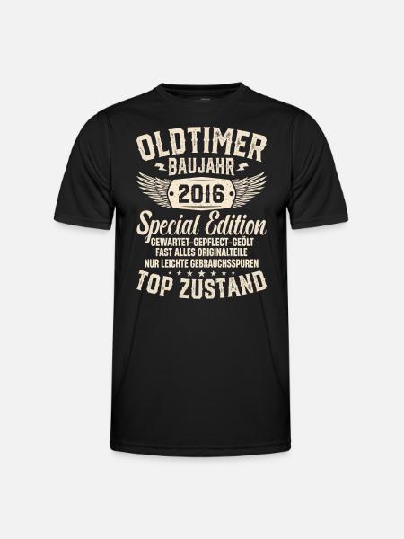 2016 Oldtimer Geschenk - Männer Funktions-T-Shirt - Schwarz
