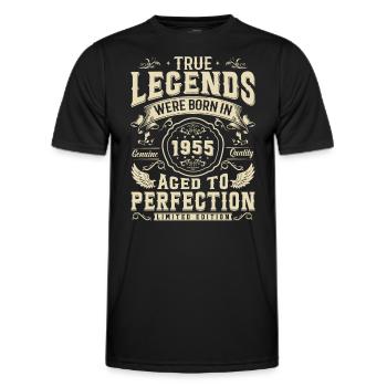 1955 - Legendenjahr - Männer Funktions-T-Shirt - Schwarz - Vorne - AI Model Male 178 dark (178cm)