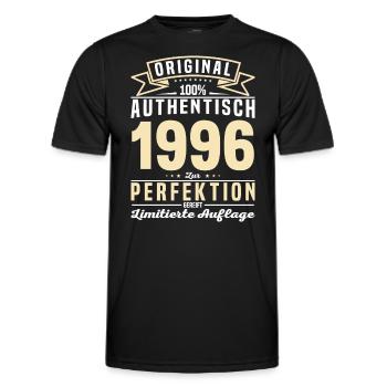 Authentisches Geburtstagsgeschenk 1996 - Männer Funktions-T-Shirt - Schwarz - Vorne - AI Model Male 178 dark (178cm)