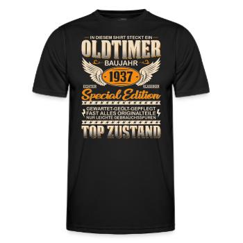 Klassiker von 1937 – Zeitlos und Einzigartig - Männer Funktions-T-Shirt - Schwarz - Vorne - AI Model Male 178 dark (178cm)
