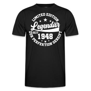 Geschenkidee für Legenden 75/76 Jahre 1948 - Männer Funktions-T-Shirt - Schwarz - Vorne - AI Model Male 178 dark (178cm)
