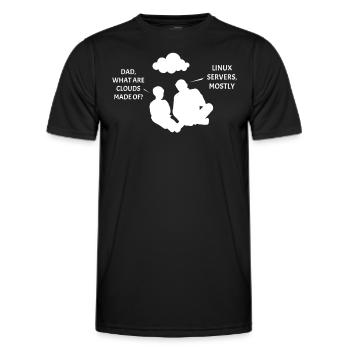 Linux Server Cloudscape - Männer Funktions-T-Shirt - Schwarz - Vorne - AI Model Male 178 dark (178cm)