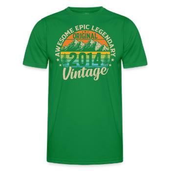 Vintage 2014: 10 Jahre Geburtstag - Männer Funktions-T-Shirt - Kelly Green - Vorne - AI Model Male 178 dark (178cm)