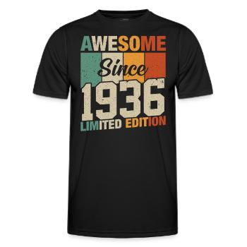 1936 - Millésime intemporel - T-shirt sport Homme - noir - Devant - AI Model Male 178 dark (178cm)