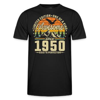 1950 : L’élégance intemporelle - T-shirt sport Homme - noir - Devant - AI Model Male 178 dark (178cm)