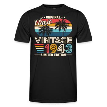 80e anniversaire 1943 - T-shirt sport Homme - noir - Devant - AI Model Male 178 dark (178cm)