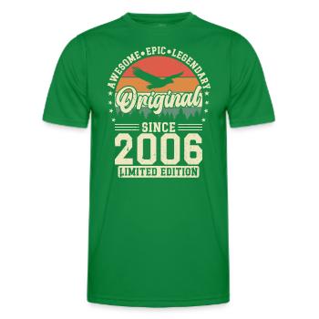 Elegant 18th Anniversary 2006 - Men's Functional T-Shirt - kelly green - Front - AI Model Male 178 dark (178cm)