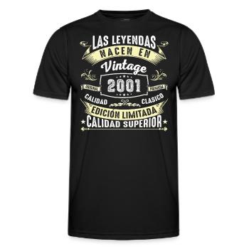 23. Geburtstag Jahrgang 2001 - Männer Funktions-T-Shirt - Schwarz - Vorne - AI Model Male 178 dark (178cm)