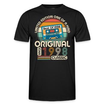 1998 Birthday Gift 1998 Vintage 1998 Gift - Men's Functional T-Shirt - black - Front - AI Model Male 178 dark (178cm)