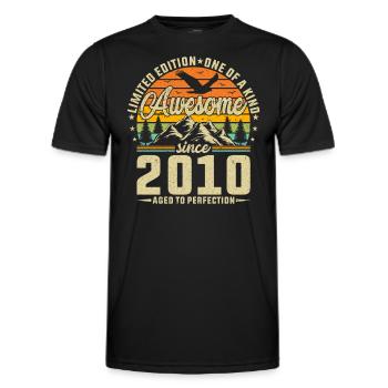 Vintage 2010 Birthday Celebration - Männer Funktions-T-Shirt - Schwarz - Vorne - AI Model Male 178 dark (178cm)