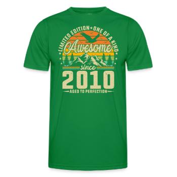 Vintage 2010 Birthday Celebration - Men's Functional T-Shirt - kelly green - Front - AI Model Male 178 dark (178cm)