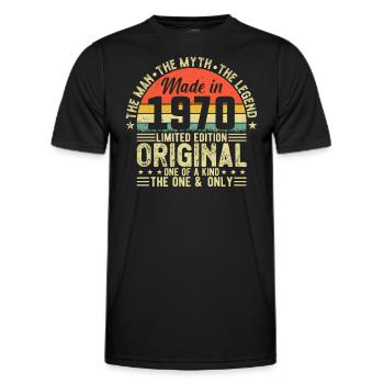Vintage 1970 Birthday Celebration - Männer Funktions-T-Shirt - Schwarz - Vorne - AI Model Male 178 dark (178cm)