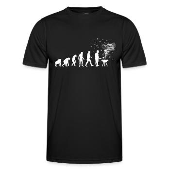 Hiver Grillades BBQ Evolution Griller Grillades Hiver - T-shirt sport Homme - noir - Devant - AI Model Male 178 dark (178cm)