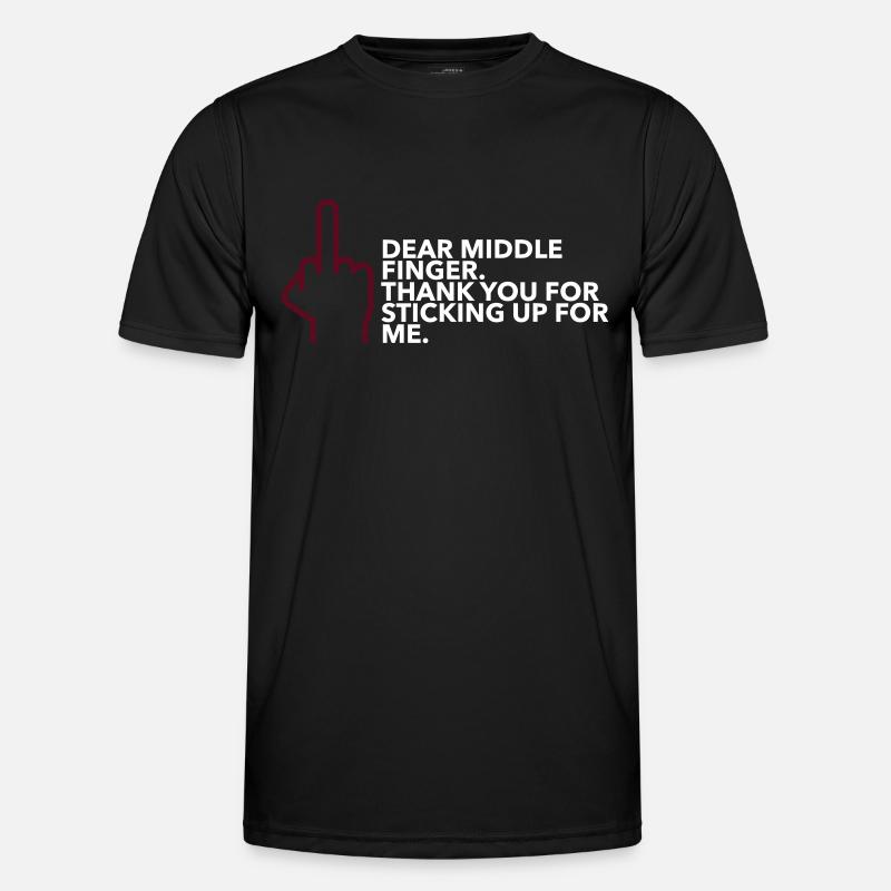 Middle finger - Men's Functional T-Shirt - black