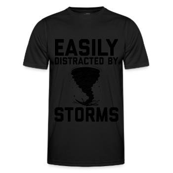 Sturmjäger Sprüche | Gewitter Meteorologe Geschenk - Männer Funktions-T-Shirt - Schwarz - Vorne - AI Model Male 178 dark (178cm)