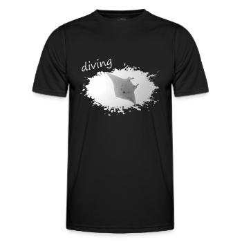 diving Manta - Männer Funktions-T-Shirt - Schwarz - Vorne - AI Model Male 178 dark (178cm)