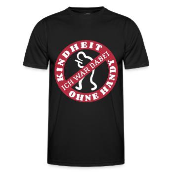 Kindheit ohne Handy - Ich war dabei - Männer Funktions-T-Shirt - Schwarz - Vorne - AI Model Male 178 dark (178cm)