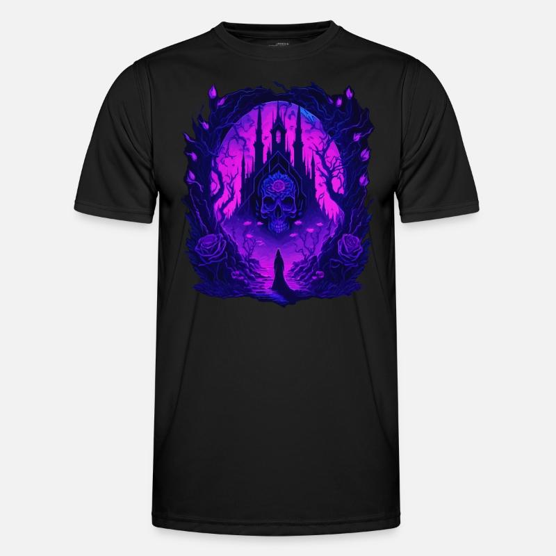 Architecture de crâne gothique néon T-shirt sport Homme