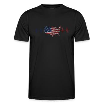 Amerika America - Männer Funktions-T-Shirt - Schwarz - Vorne - AI Model Male 178 dark (178cm)