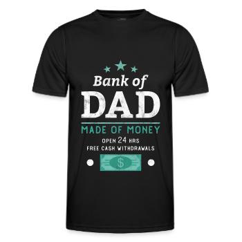 Bank of Dad - Men's Functional T-Shirt - black - Front - AI Model Male 178 dark (178cm)