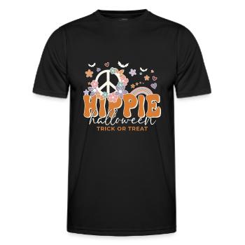 Lustiger Halloween Spruch Hippie Halloween - Männer Funktions-T-Shirt - Schwarz - Vorne - AI Model Male 178 dark (178cm)