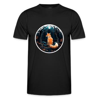 Pack animals: foxes, foxes, forest dwellers, forest animals - Men's Functional T-Shirt - black - Front - AI Model Male 178 dark (178cm)