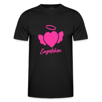 Engelchen mit Herz und Heiligenschein - Männer Funktions-T-Shirt - Schwarz - Vorne - AI Model Male 178 dark (178cm)