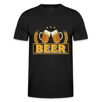 Bière Bière Amateurs de bière Buveurs de bière - T-shirt sport Homme - noir - Devant - AI Model Male 178 dark (178cm)