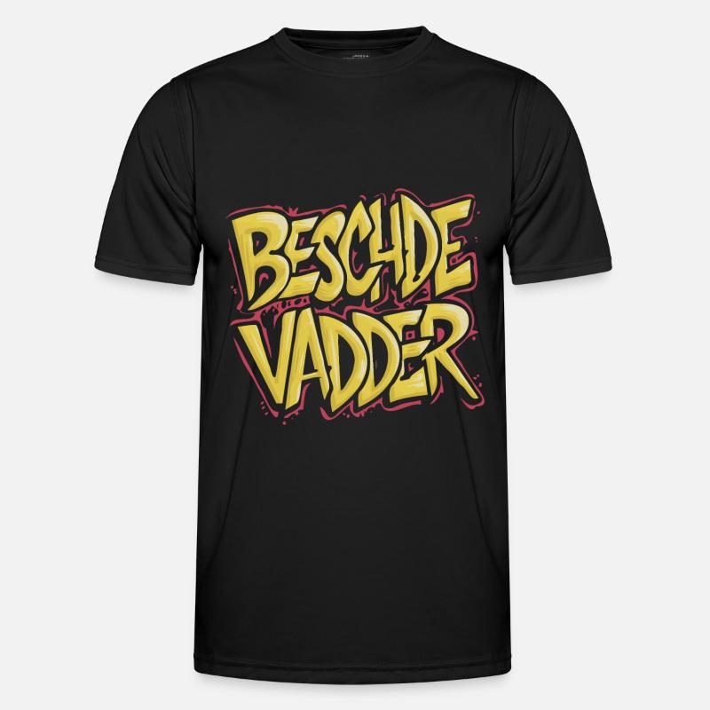 Beschde Vadder - Graffiti in Gelb - Männer Funktions-T-Shirt - Schwarz
