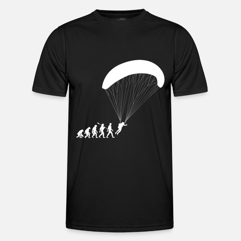 Evolution Gleitschirm Fliegen - Männer Funktions-T-Shirt - Schwarz