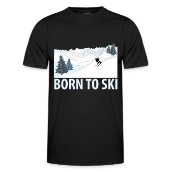 Né pour Skier Sports d’hiver Piste de ski - T-shirt sport Homme - noir - Devant - AI Model Male 178 dark (178cm)