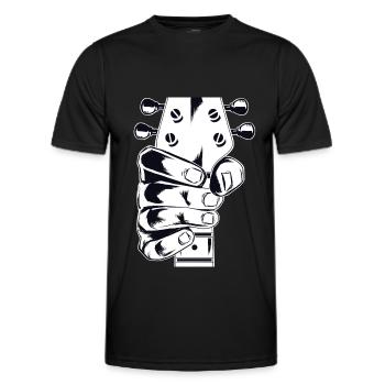 Basse électrique - Guitare électrique - T-shirt sport Homme - noir - Devant - AI Model Male 178 dark (178cm)