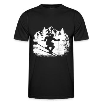 Ski, après-ski, sports d’hiver, vacances au ski - T-shirt sport Homme - noir - Devant - AI Model Male 178 dark (178cm)