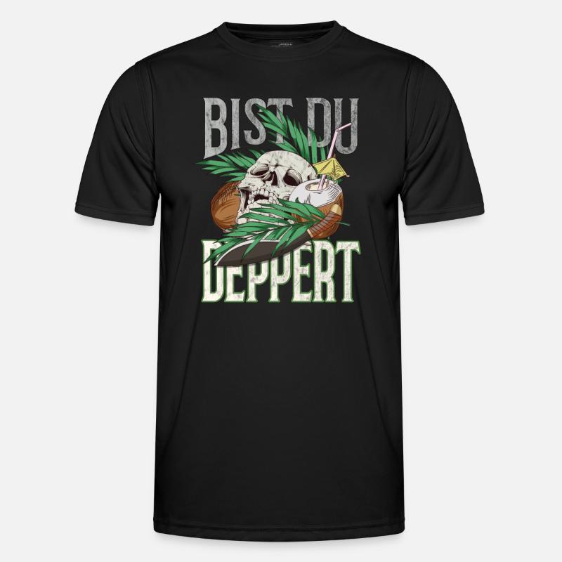 Bist Du deppert Dschungel Insel Geschenk Männer Funktions-T-Shirt