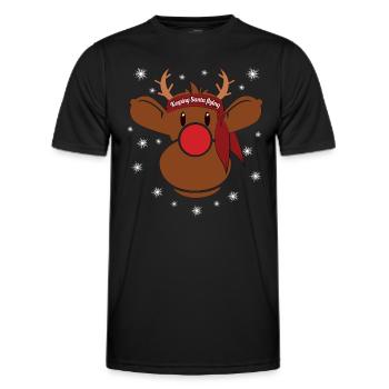 Rudi laisse le Père Noël voler Noël - T-shirt sport Homme - noir - Devant - AI Model Male 178 dark (178cm)