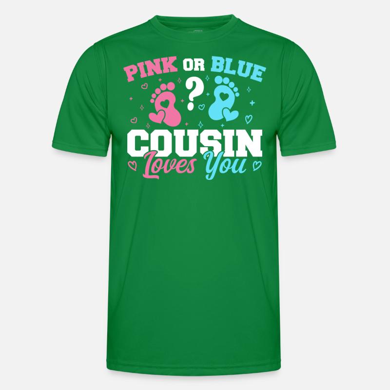 Rosa oder blauer Cousin liebt dich - Cousine Männer Funktions-T-Shirt