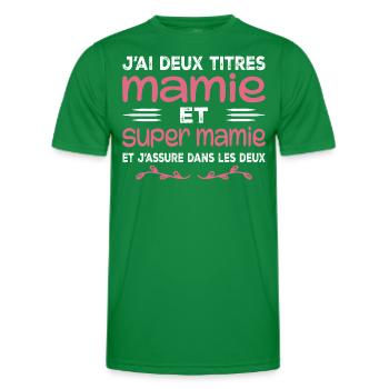 I Have Two Titles Granny and Super Granny Gift Granny - Men's Functional T-Shirt - kelly green - Front - AI Model Male 178 dark (178cm)
