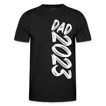DAD 2023 Vater Baby Geburt Vatertag Papa 2023 - Männer Funktions-T-Shirt - Schwarz - Vorne - AI Model Male 178 dark (178cm)