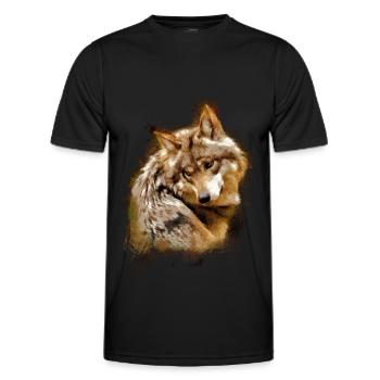 Loup gris mexicain espèce en voie de disparition - T-shirt sport Homme - noir - Devant - AI Model Male 178 dark (178cm)