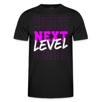 Conception de typographie magenta de niveau supérieur - T-shirt sport Homme - noir - Devant - AI Model Male 178 dark (178cm)