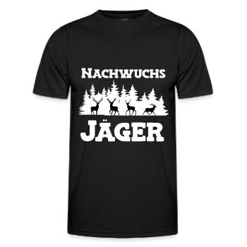 Nachwuchs Jäger Nachwuchsjäger Jagd Papa Jägerin - Männer Funktions-T-Shirt - Schwarz - Vorne - AI Model Male 178 dark (178cm)