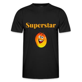 Mangue Superstar été orange fruit soleil humour - T-shirt sport Homme - noir - Devant - AI Model Male 178 dark (178cm)