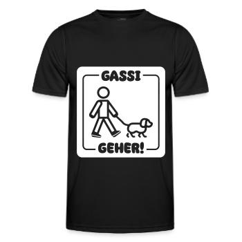 Gassi Gehen Hund - Männer Funktions-T-Shirt - Schwarz - Vorne - AI Model Male 178 dark (178cm)