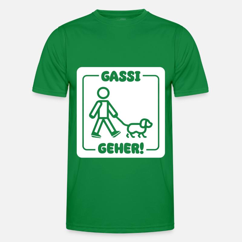 Gassi Gehen Hund Männer Funktions-T-Shirt