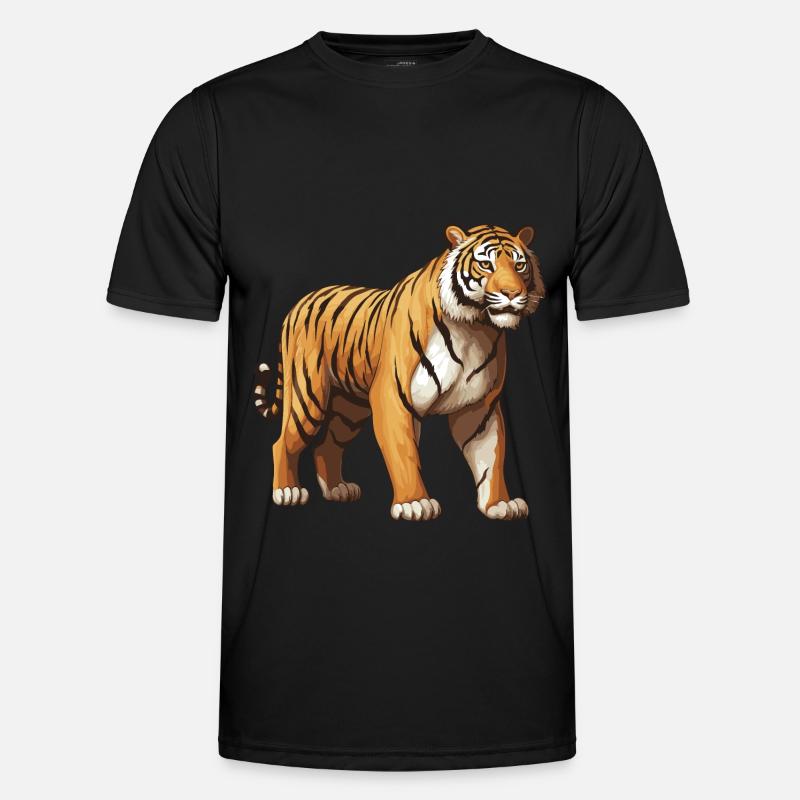 Tiger Tier - Männer Funktions-T-Shirt - Schwarz