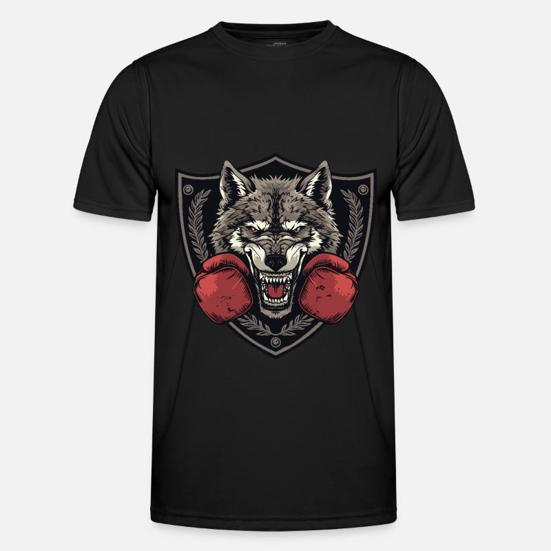 Wolf Boxer MMA - Männer Funktions-T-Shirt - Schwarz