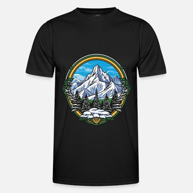 Eisberge Bergsteigen Schild - Männer Funktions-T-Shirt - Schwarz